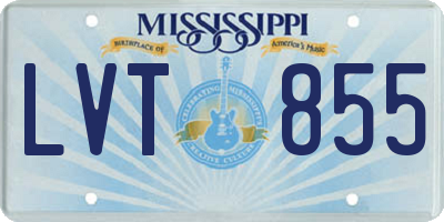 MS license plate LVT855