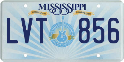 MS license plate LVT856