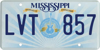 MS license plate LVT857