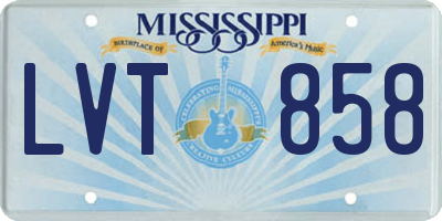 MS license plate LVT858