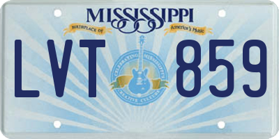 MS license plate LVT859