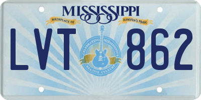 MS license plate LVT862