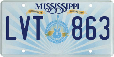 MS license plate LVT863