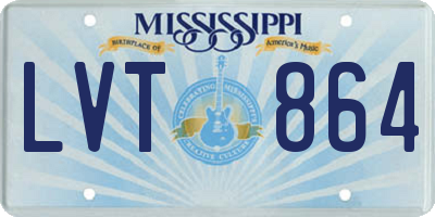 MS license plate LVT864