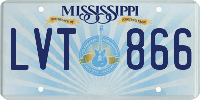 MS license plate LVT866