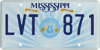 MS license plate LVT871
