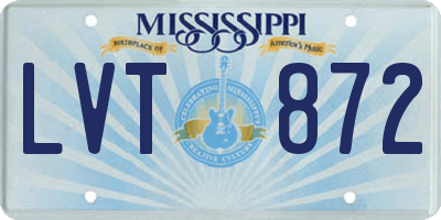 MS license plate LVT872