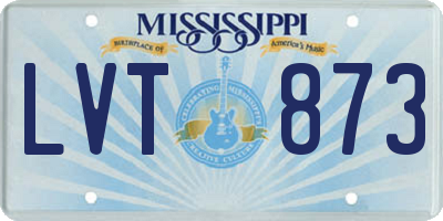 MS license plate LVT873