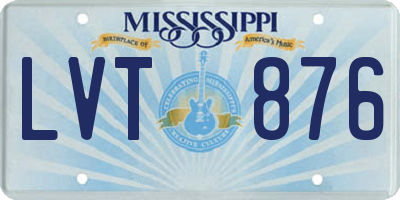 MS license plate LVT876