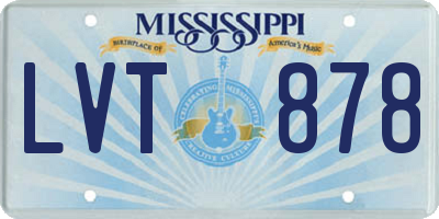 MS license plate LVT878