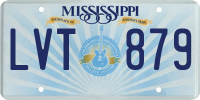 MS license plate LVT879