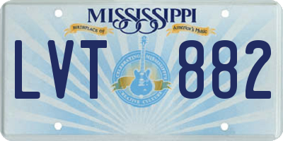 MS license plate LVT882