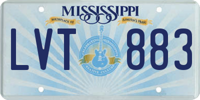 MS license plate LVT883
