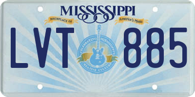 MS license plate LVT885