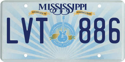 MS license plate LVT886