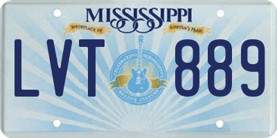 MS license plate LVT889