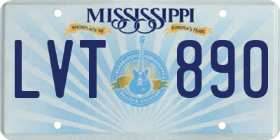 MS license plate LVT890