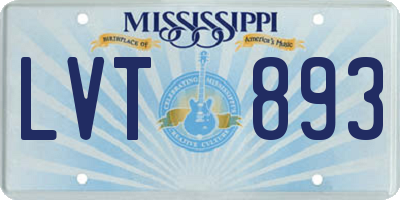 MS license plate LVT893