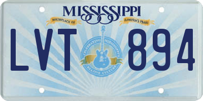 MS license plate LVT894