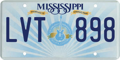 MS license plate LVT898