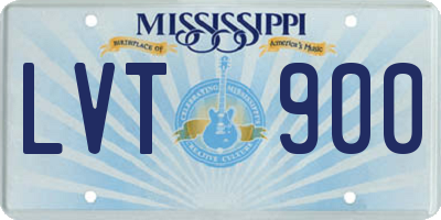MS license plate LVT900