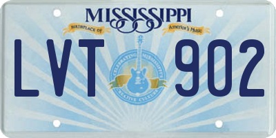 MS license plate LVT902