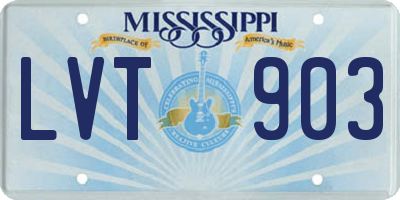 MS license plate LVT903