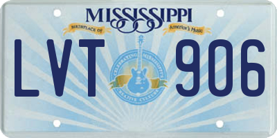 MS license plate LVT906