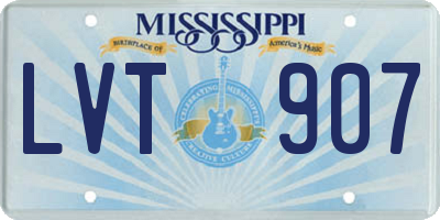 MS license plate LVT907