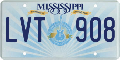 MS license plate LVT908