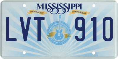 MS license plate LVT910