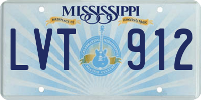 MS license plate LVT912