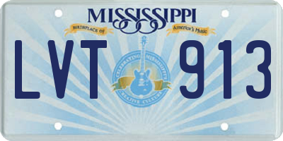 MS license plate LVT913