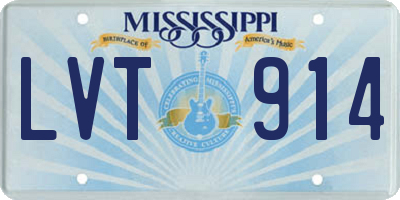 MS license plate LVT914