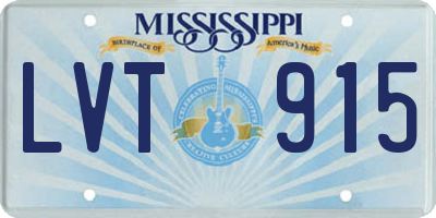 MS license plate LVT915