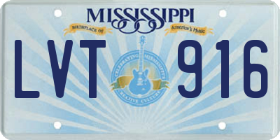 MS license plate LVT916