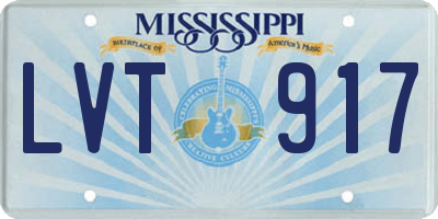 MS license plate LVT917