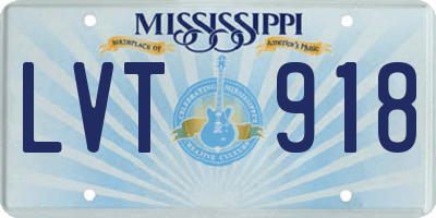 MS license plate LVT918