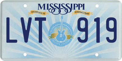 MS license plate LVT919