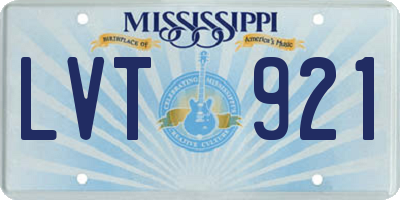 MS license plate LVT921