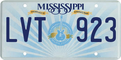 MS license plate LVT923
