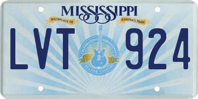 MS license plate LVT924