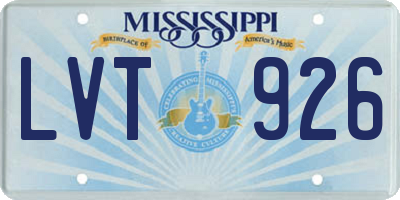 MS license plate LVT926