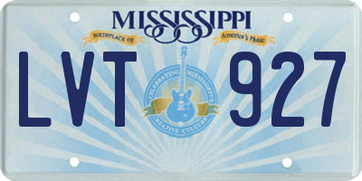 MS license plate LVT927