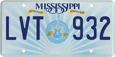 MS license plate LVT932