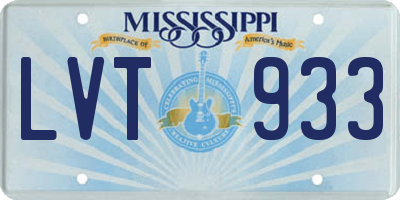 MS license plate LVT933