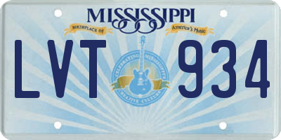MS license plate LVT934