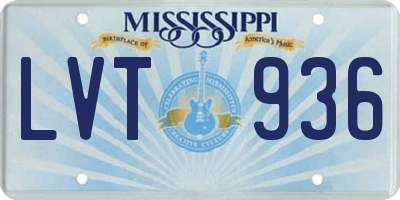 MS license plate LVT936
