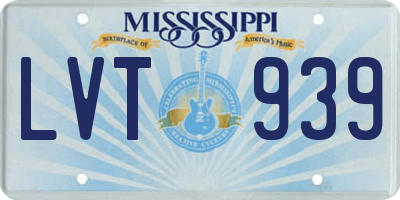 MS license plate LVT939