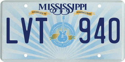 MS license plate LVT940